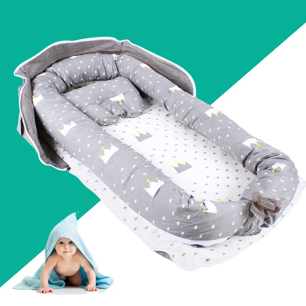 Tapis de sol bébé pour motricité libre gris clair lavable et confortable - 3