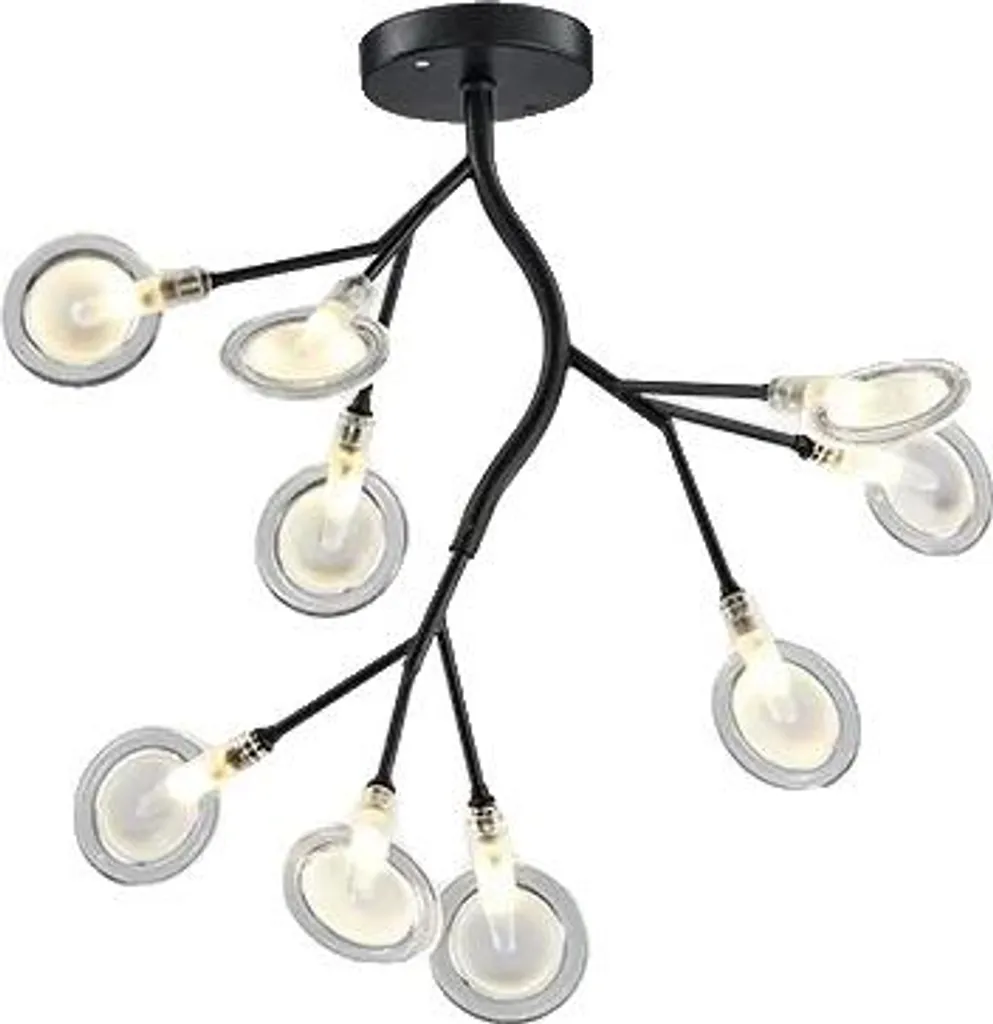 Lustre LED 9 Têtes Basse Consommation Noir - Éclairage Puissant Moderne