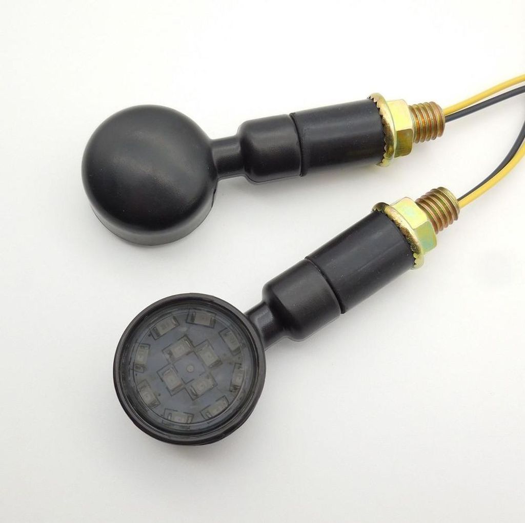 LED Blinker Motorrad # RV299 mit ECE 2 Stück getönt schwarz