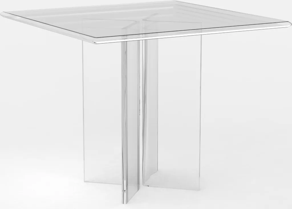 Table design Holden en polycarbonate transparent 80x80 cm robuste - 6