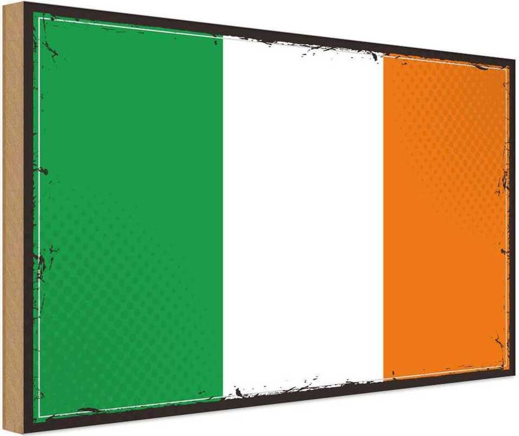 vianmo Holzschild 20x30 cm Irlands Ireland Flagge Fahne Wappen