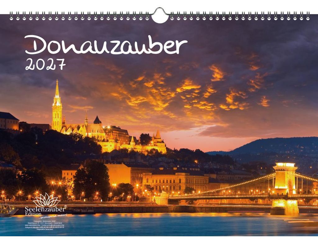 Donauzauber DIN A3 Kalender für 2027 Donau Fluß Deutschland Ungarn Österreich - Seelenzauber