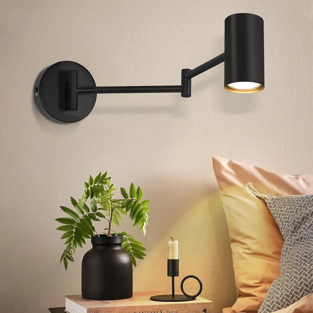 ZMH Lampada da Parete Nera Vintage GU10 - Applique Interno Metallo