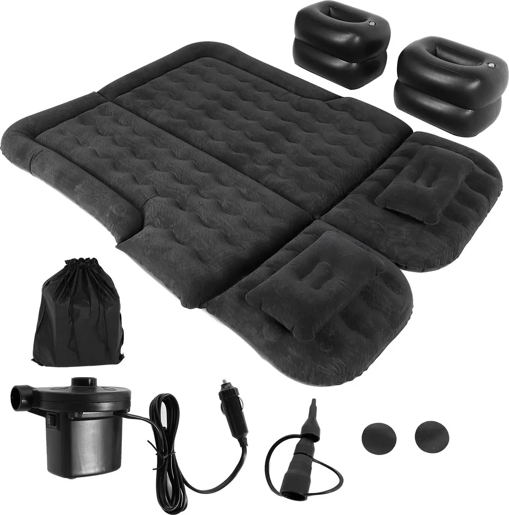 Lit de voyage gonflable pour voiture noir, matelas de camping confortable
