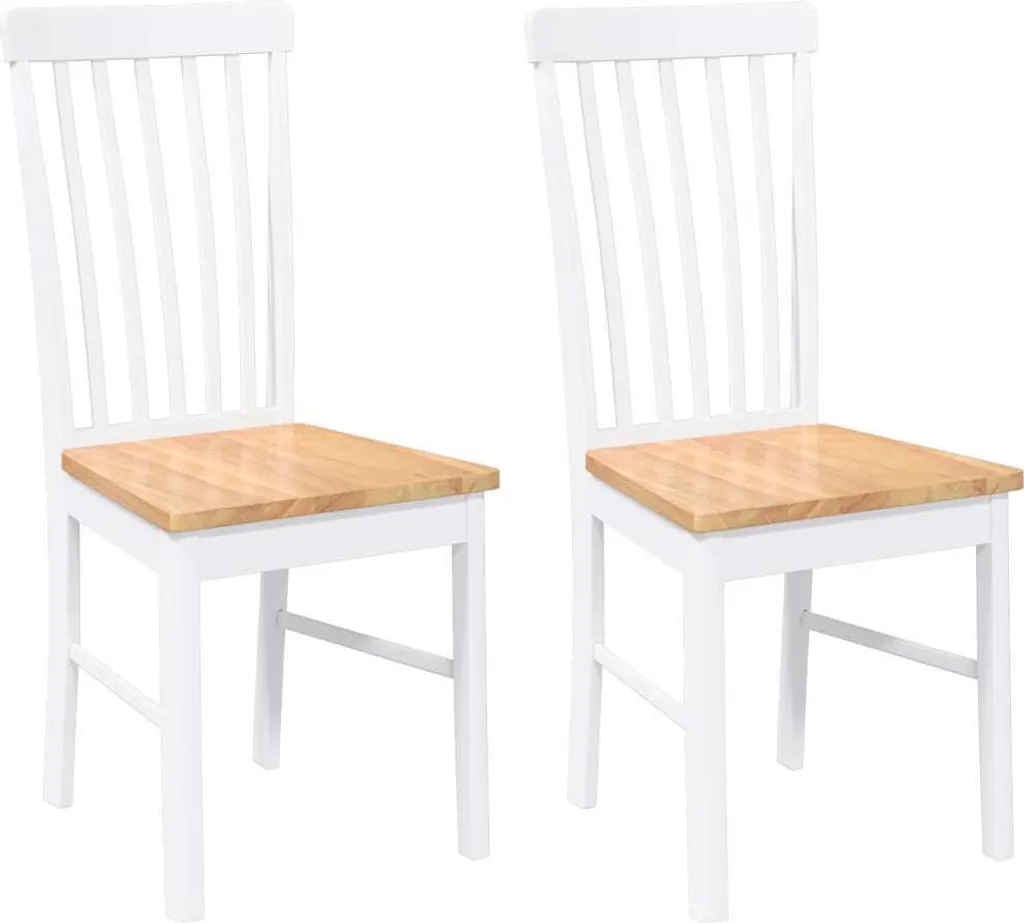 Sedie Legno Massiccio Bianco vidaXL 2 Pezzi Stile Shabby Cucina