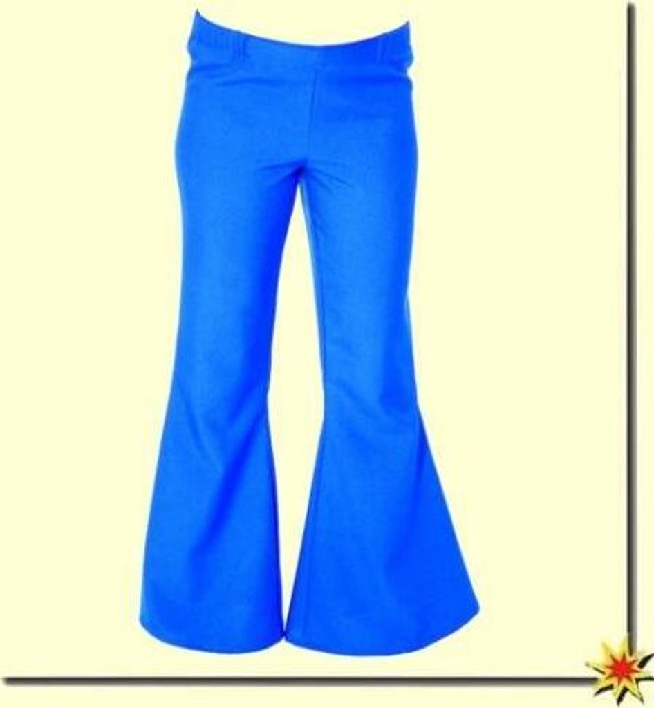 Schlaghose für Herren Gr.48-58 Schlager Hippie Hose 70er Jahre Party Fasching blau 56/58