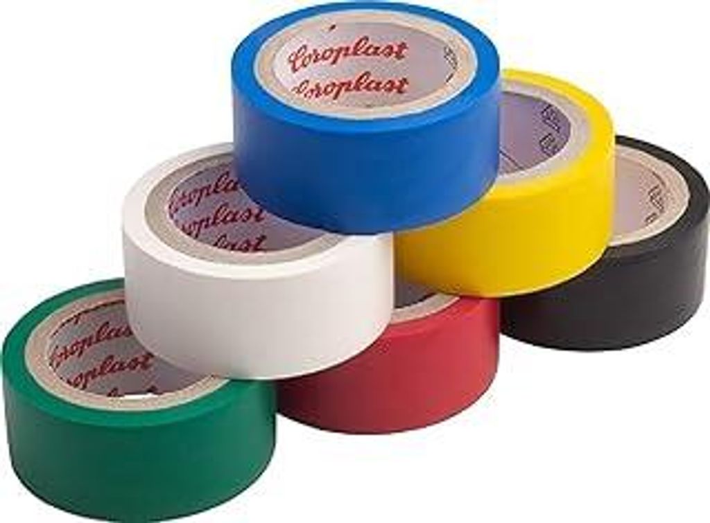 Meister Isolierband 3,3 m x 19 mm - farbig sortiert - 6er Set - hohe Flexibilität und Klebekraft - VDE e Sicherheit / Isolierband / Klebeband / Di...