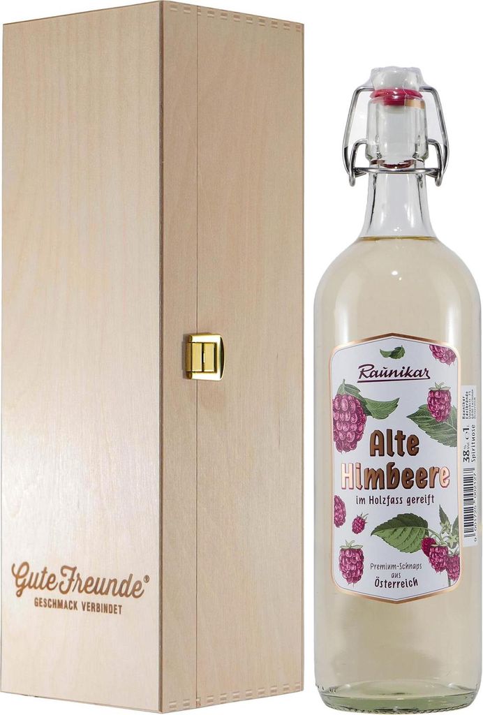 Raunikar Alte Himbeere Obstbrand mit Geschenk-HK