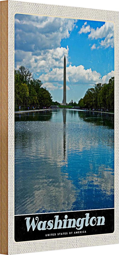 Holzschild Reise 20x30cm Washington USA Amerika Poromac