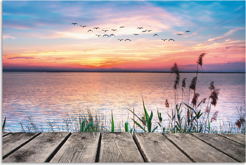 ARTland Wandbild Alu für Innen & Outdoor Der See in den Farben der Wolken Größe: 30x20 cm