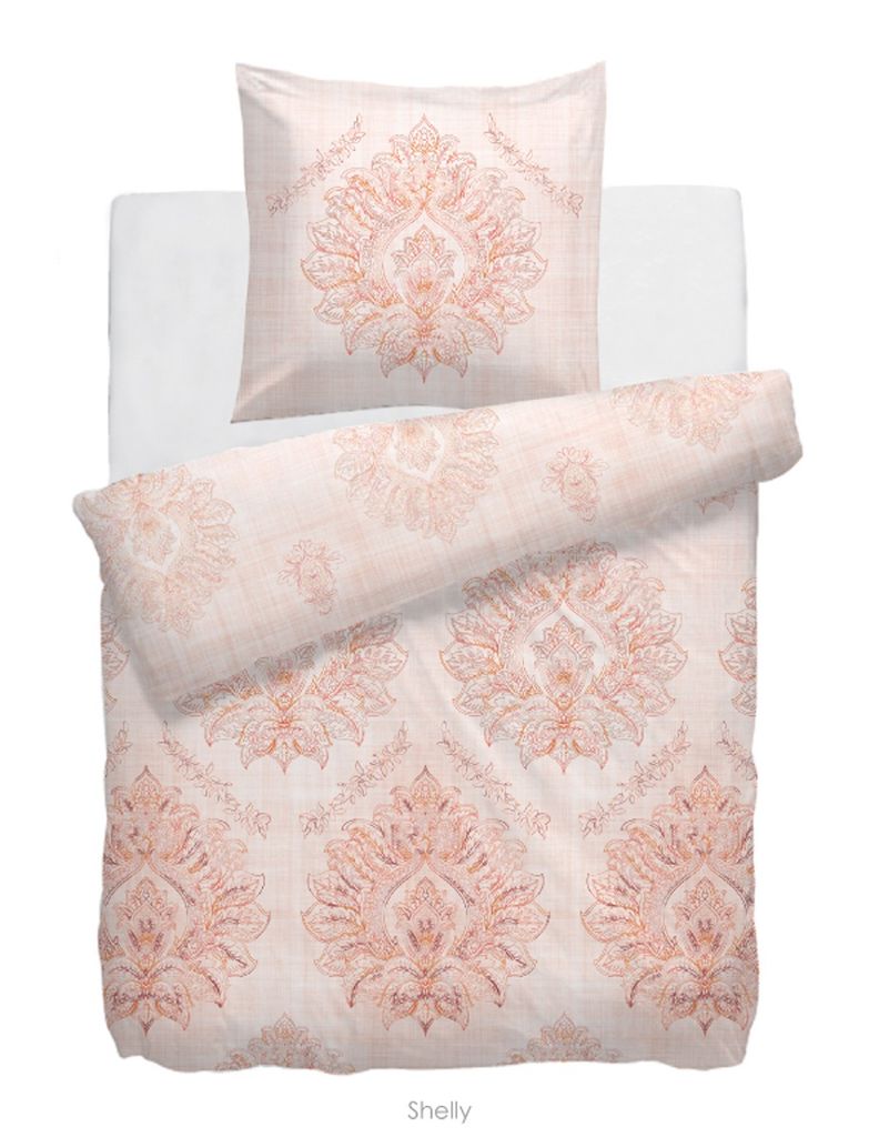 Heckett & Lane Satin Bettwäsche Shelly HnL Rosa 100% Baumwolle Reißverschluss Bettbezug Kissenbezug Bettgarnitur Bettwäsche-Set 135x200 cm Altrosa