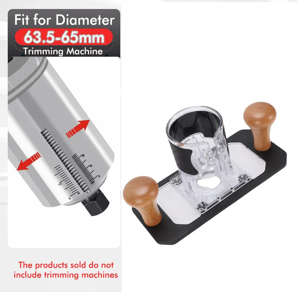 Base défonceuse 65mm anti-éclat avec plaque réversible et capot clair - 16