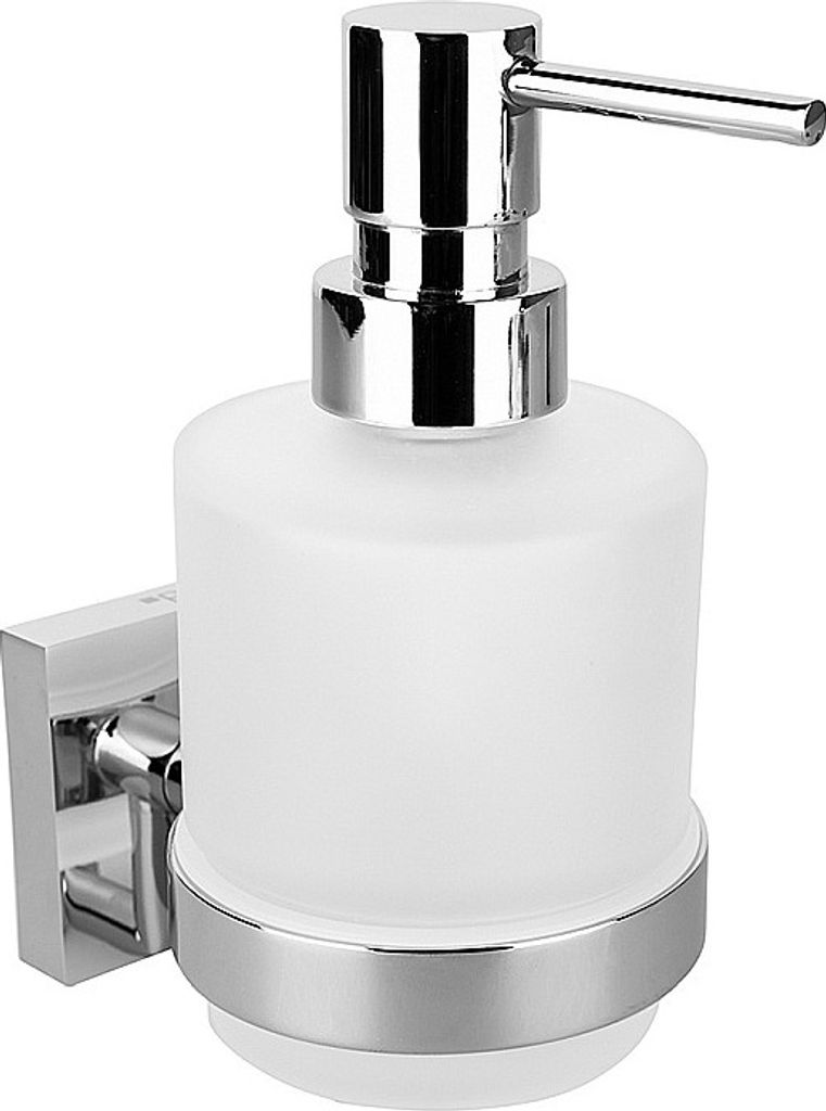 META Glasseifenspender MINI Messing Chrom poliert 75x145x100 mm, 200 ml für Bad & Küche >> zum Bohren oder Kleben