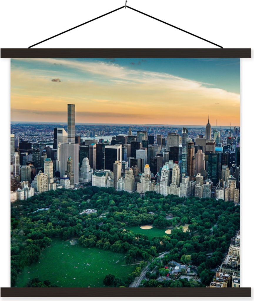 MuchoWow Textilposter New York - Central Park - Amerika 90x90 cm mit schwarzem Rahmen - Magnetisches