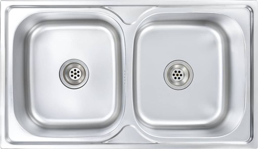 Küchenspüle Doppelbecken mit Sieb & Siphon Edelstahl , Produktbild 2