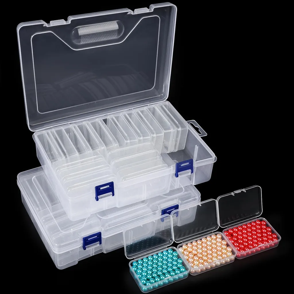 Grande Boîte de Rangement Modulable 19 Cases pour Photos et Collections
