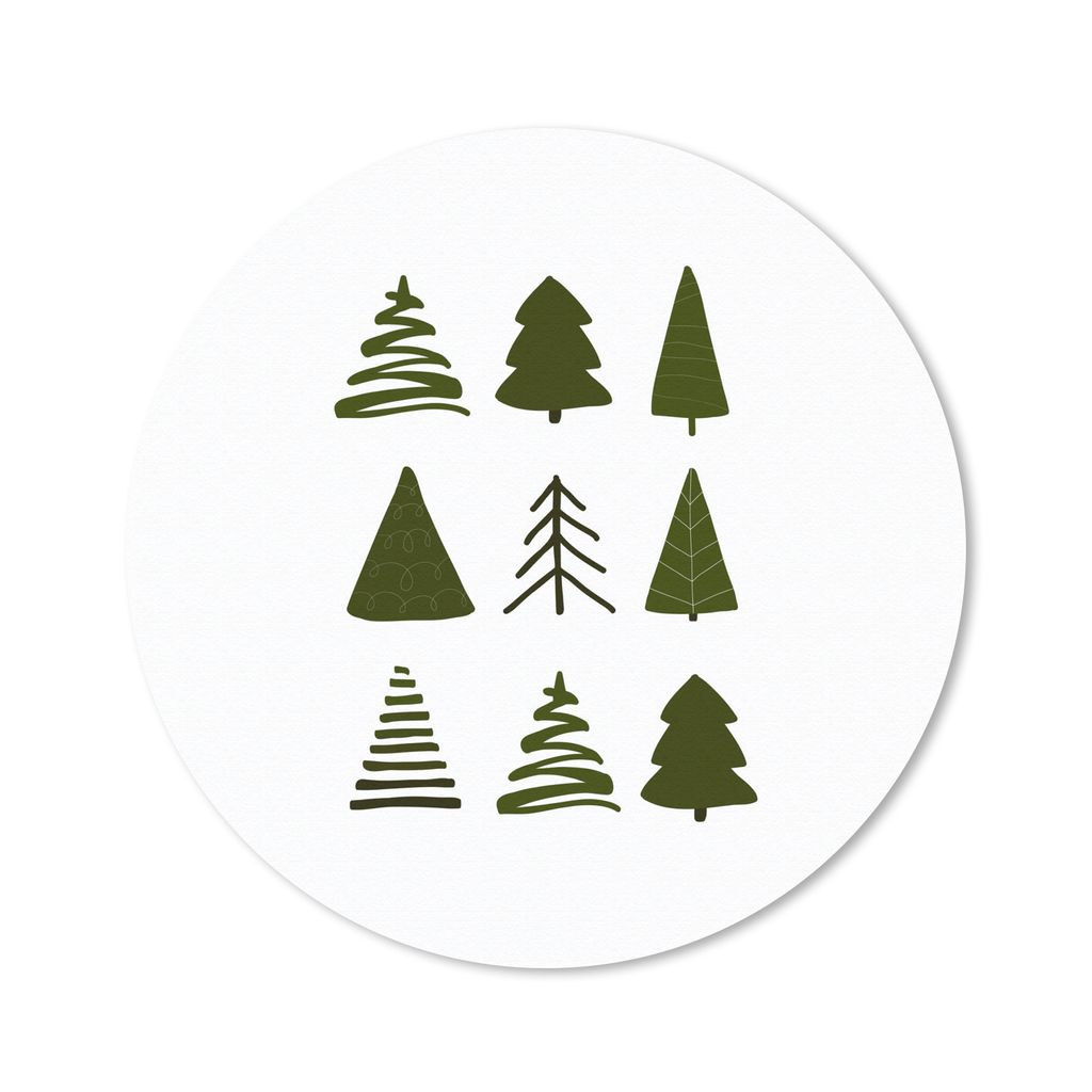 MuchoWow Mauspad Mousepad Weihnachtsbäume - Weiß - Muster 50x50 cm - Mousepads - Maus Mat - Pad - Mausunterlage - Vinyl