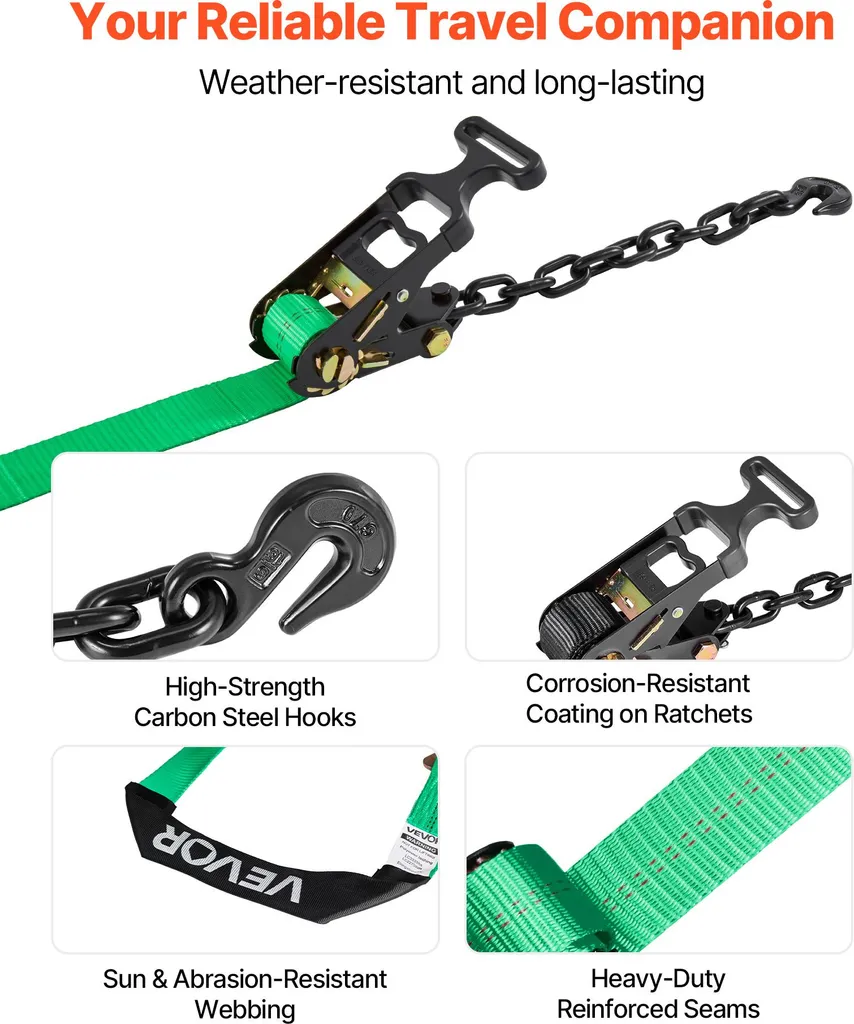 Sangle de Transport pour Remorque et Moto Kit de Fixation Roue 3m - 6
