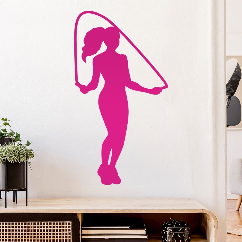 Seilspringen Figur Sport Wandtattoo Wandaufkleber Wall Sticker - Dekoration, Küche, Wohnzimmer, Schlafzimmer, Badezimmer