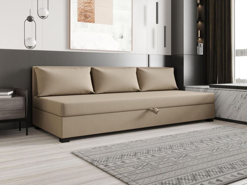 Einzelbett 100x195 ZAJDA BIZ 2 mit Stauraum - braun