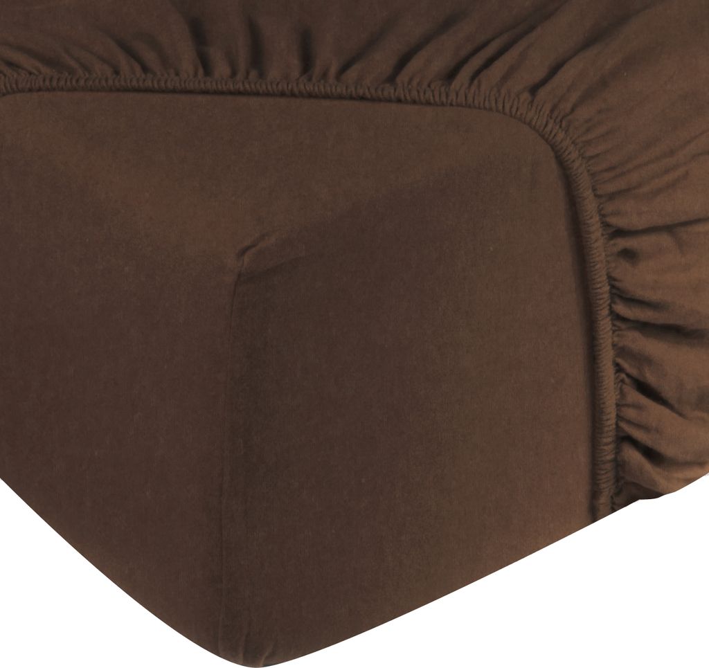 DoubleDry Flanell Spannbettlaken 140x200 cm - 100% Baumwolle - Spannbetttuch - 28 cm Steg - Braun