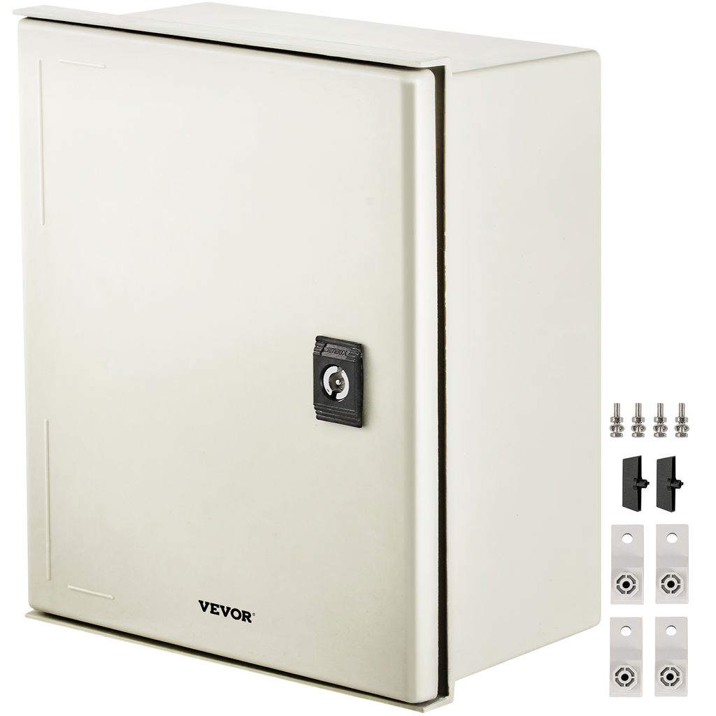 VEVOR Schaltkasten NEMA-Stahlgehäuse, 30 x 25 x 14 cm NEMA 3X Glasfaser-Verteilerschrank, IP66 wasserdicht und staubdicht, elektrischer Anschlussk...