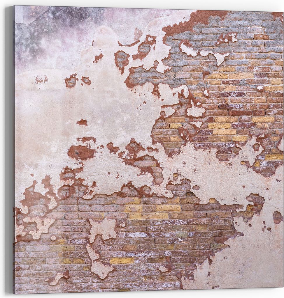 DEQORI Glasbild Echtglas 50x50 cm 'Verwitterte Schönheit' Wandbild Bild modern Deko