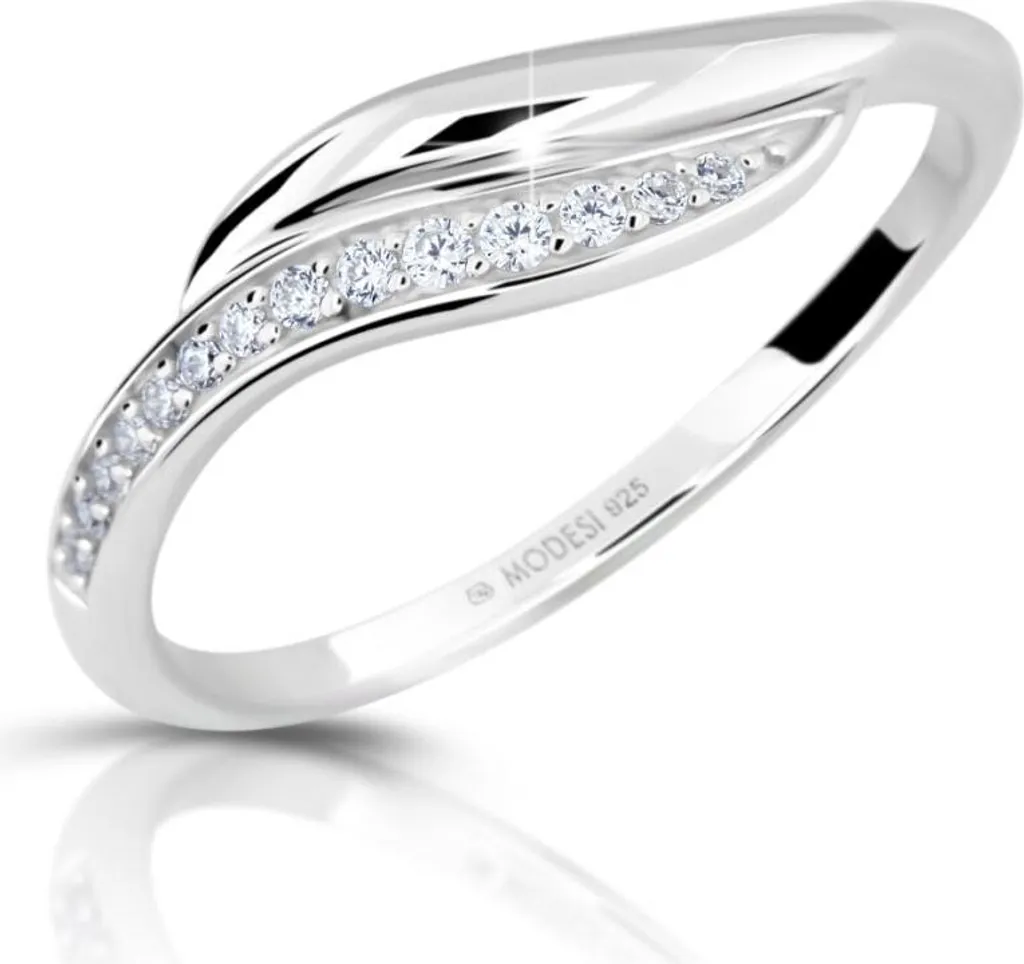 Bague en argent véritable et zircons brillants M00210, circonférence 57