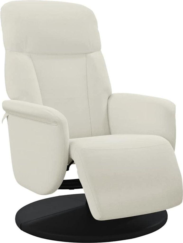 vidaXL Relaxsessel mit Fußteil Creme Samt