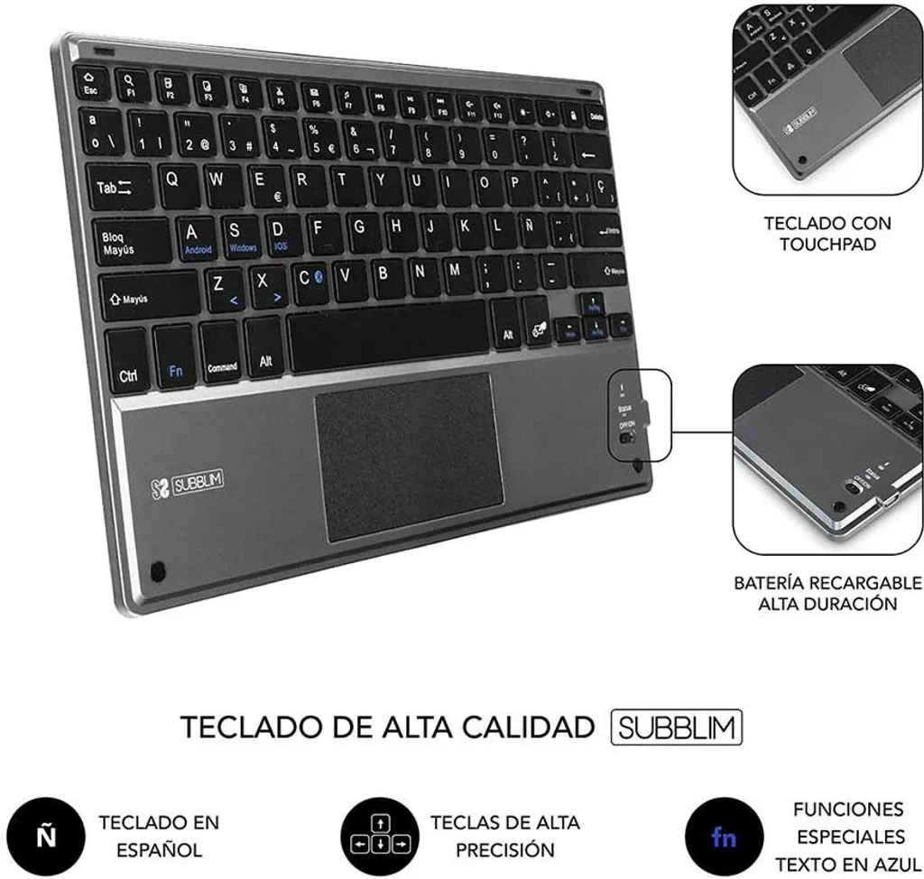 Recensione Subblim Keytab Pro: Custodia Tastiera Bluetooth Touchpad - 7