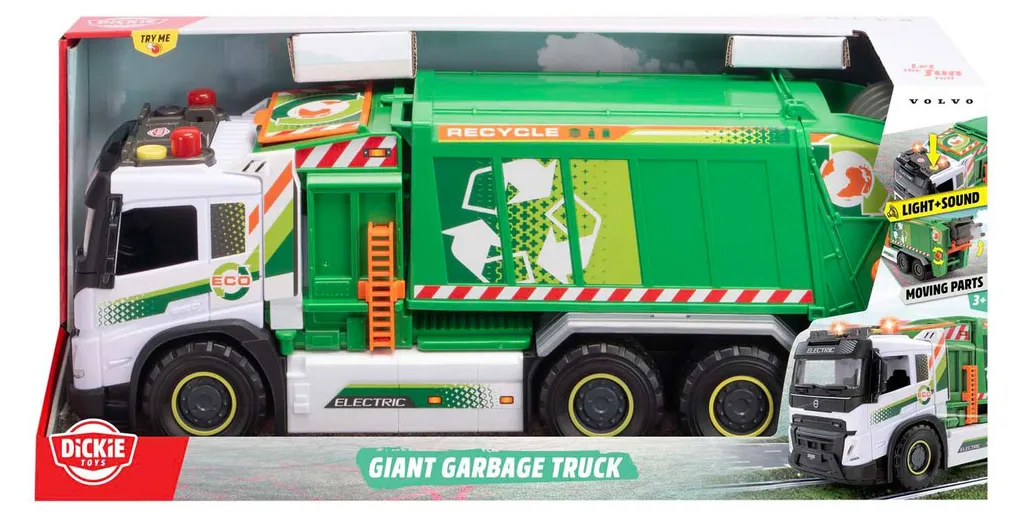 Camion Poubelle 55cm Interactif : Sons, Lumières et Levage Motorisé