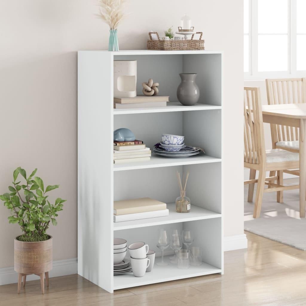 vidaXL Hoge kast, wit, 70x41x124 cm, houtvezel Productafbeelding 