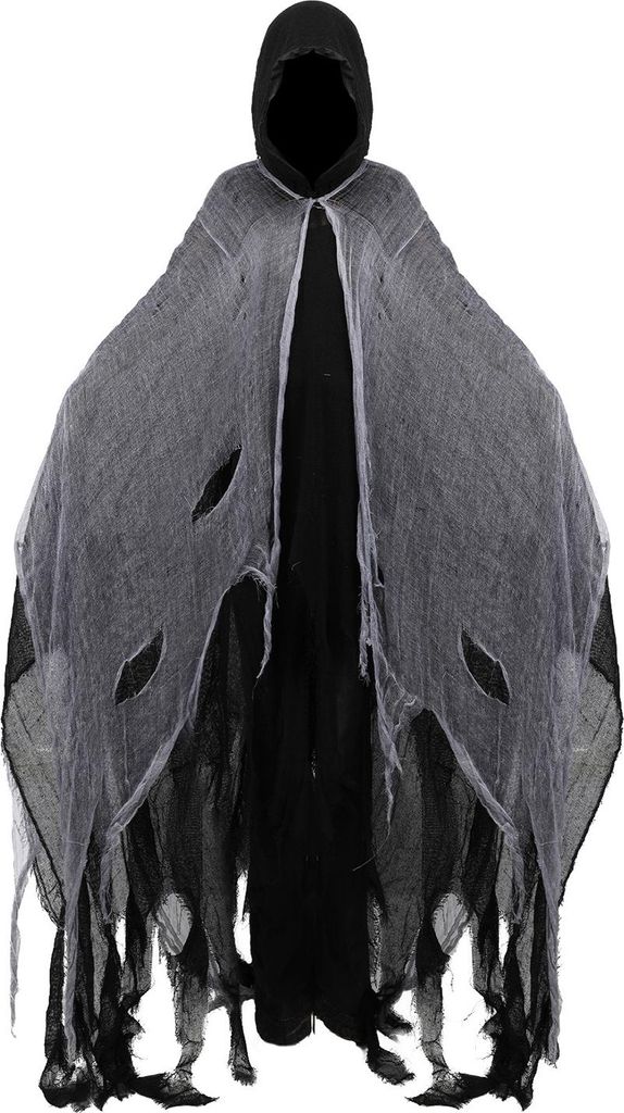 Halloween Kapuzenumhang für Erwachsene, mittelalterlicher Hexen-Zauberer-Umhang, Unisex, Geist-Cosplay, Schrei-Kostüm für Kostümparty, Cosplay