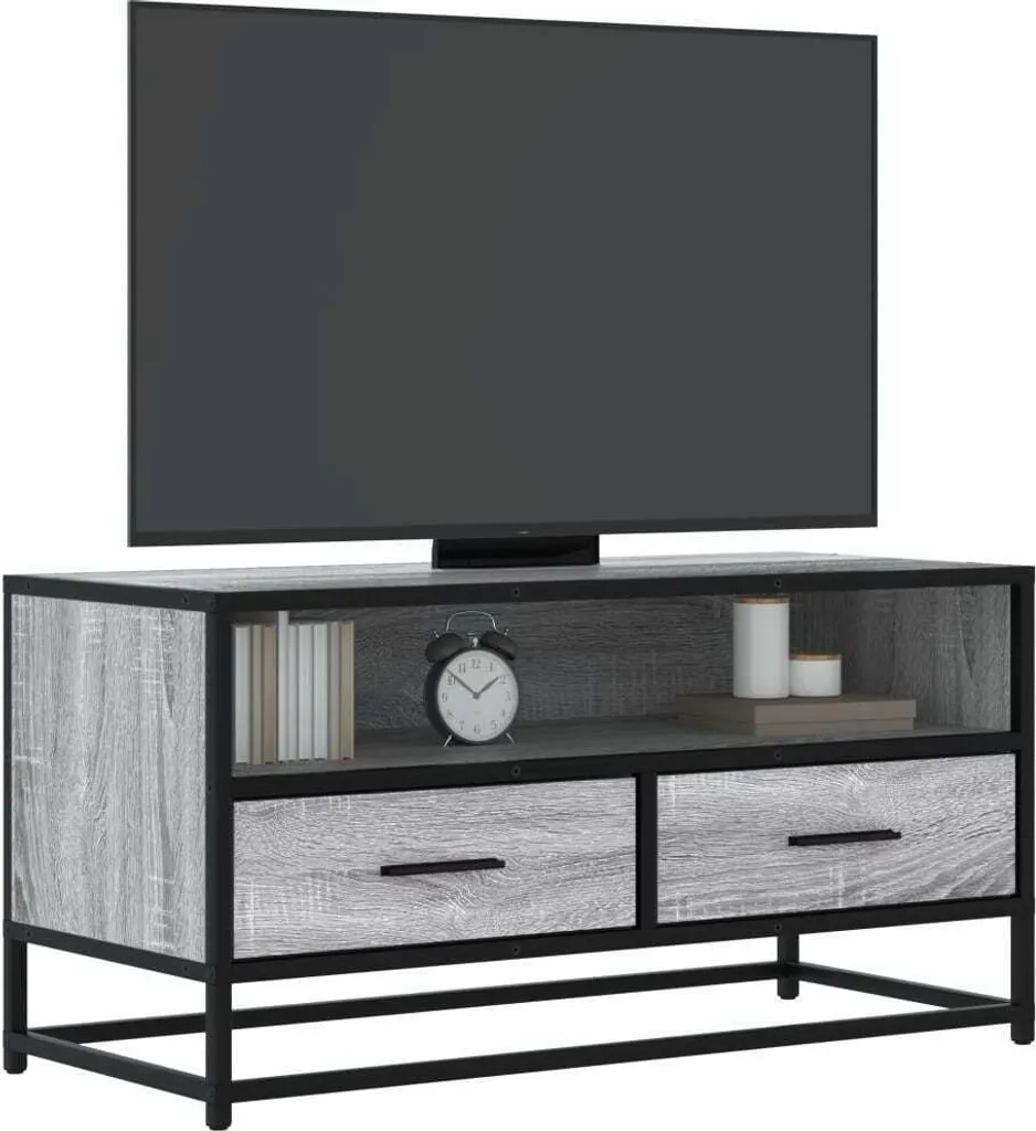 Mobile TV Maison Exclusive Grigio Sonoma 80cm | Acciaio e Legno