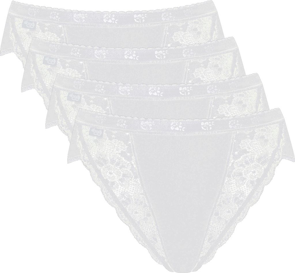 sloggi 4er Pack Chic Tai Slip Femininer Stil mit Spitzenakzenten, Perfekte Passform, Atmungsaktives Material