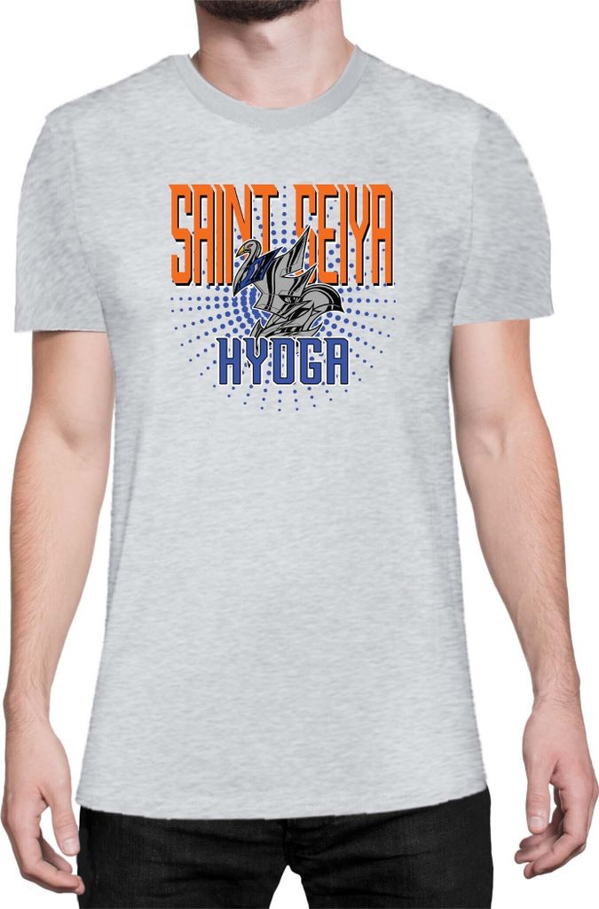 Herren T-Shirt Japan Anime Manga Saint Anime Seiya Hyoga Hyoga, Man 2XL / Grau