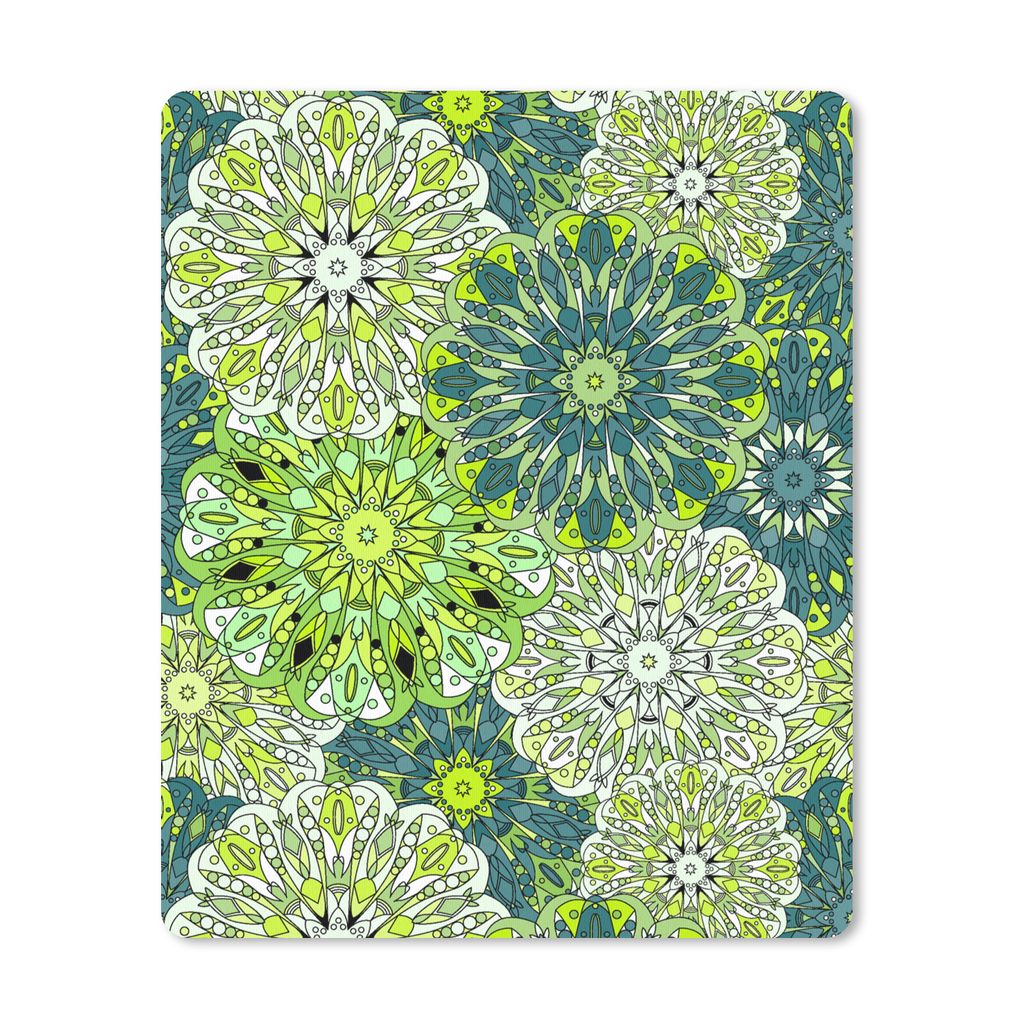 MuchoWow Mauspad Mousepad Mandala - Limette - Grün - Muster 30x40 cm - Mousepads - Maus Mat - Pad - Mausunterlage - Mausmatten