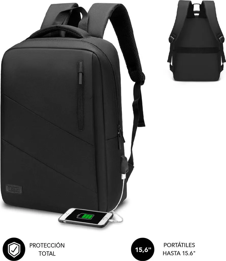 Subblim City Backpack Nero: Zaino Laptop 15,6" Water Resist + USB