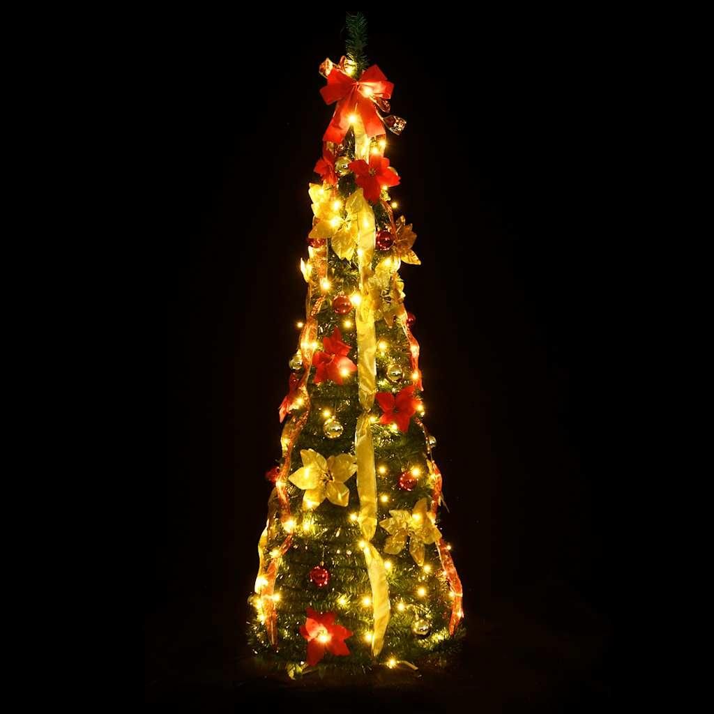 vidaXL Pop-Up-Weihnachtsbaum Künstlich 100 LEDs Grün 150 cm Produktbild 