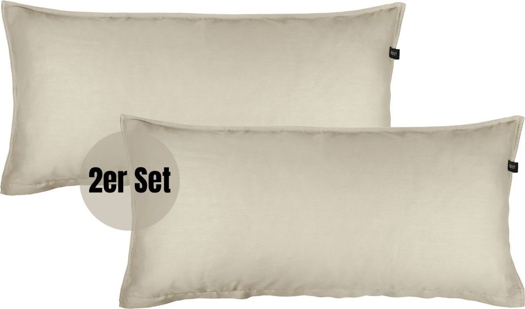 SCHÖNER WOHNEN-Kollektion Satin Bettwäsche PLAIN Beige 40 x 80 cm 2er Pack