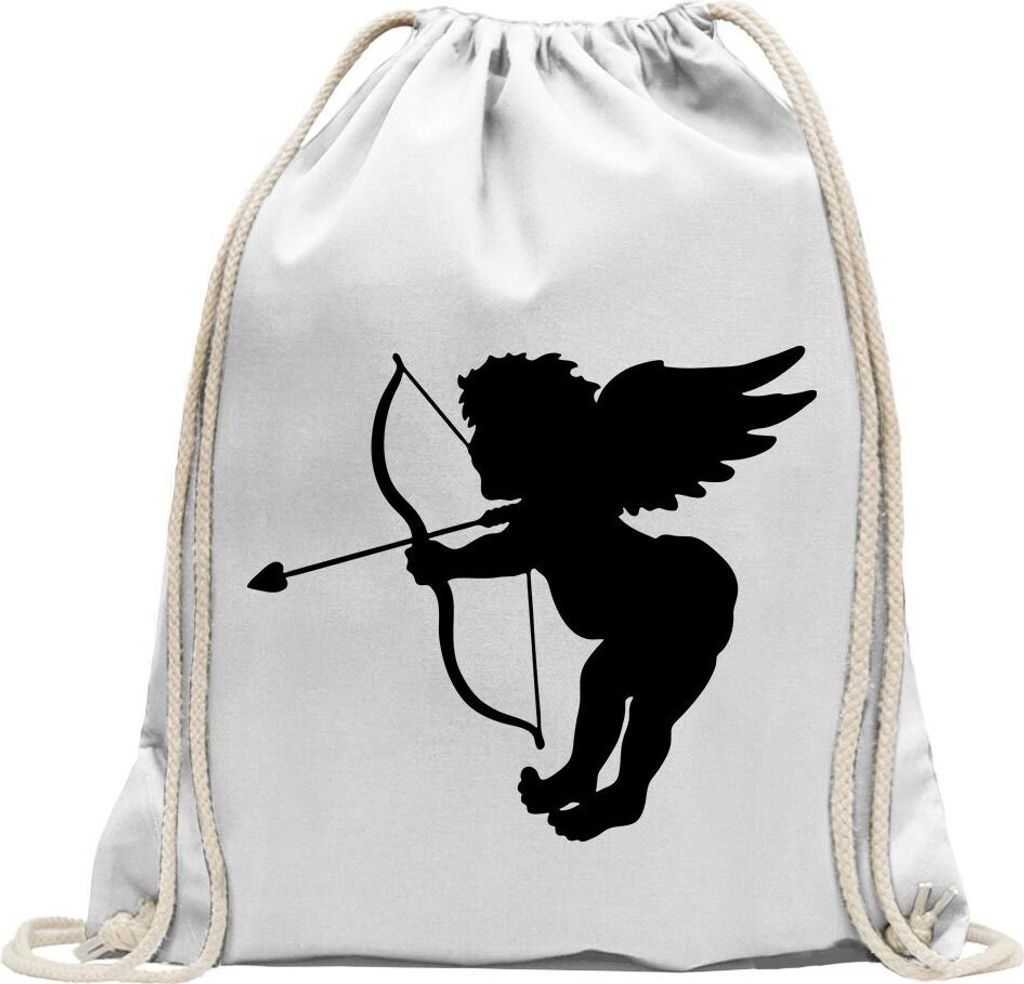 Kiwistar - Turnbeutel - weiss - Engel - Liebesengel - Amor - Fun Rucksack Sport Beutel Gymsack Baumwolle mit Ziehgurt