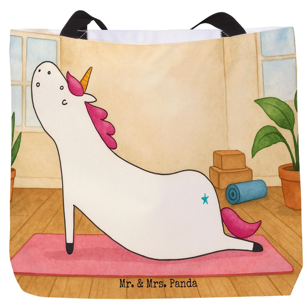 Mr. & Mrs. Panda Reisetasche Einhorn Yoga Design - Weiß - Geschenk, Einkaufstasche, Laptoptasche, Schultasche, Lustig, Unicorn, Süß, Tasche, Beu...