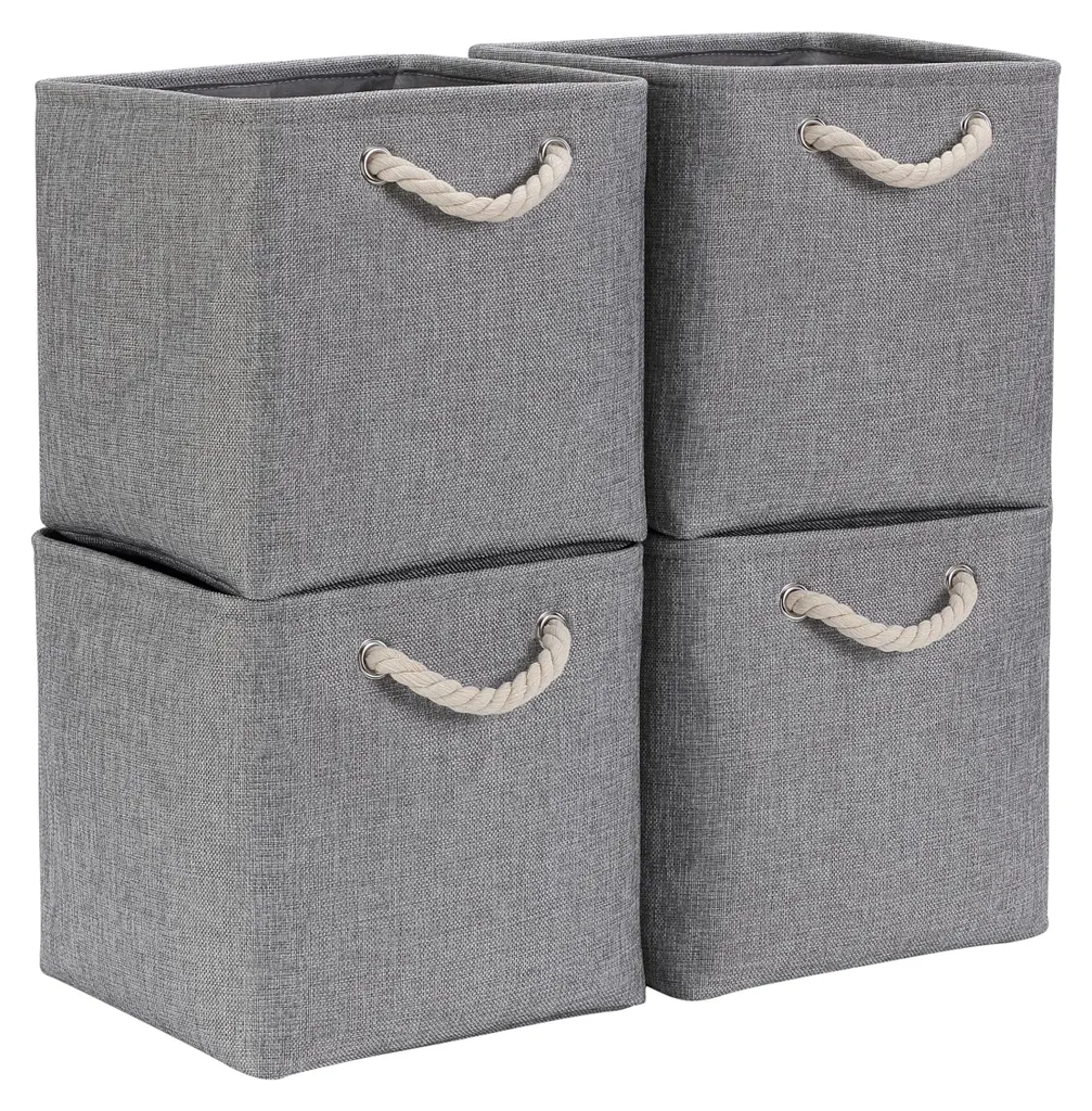 Boîte de rangement grise pliable : gagnez de la place en tissu 25 cm