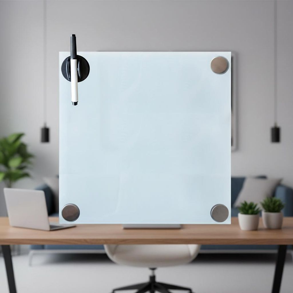 Melko Whiteboard Glastafel mit 3 Magneten Stift Memo Produktbild 