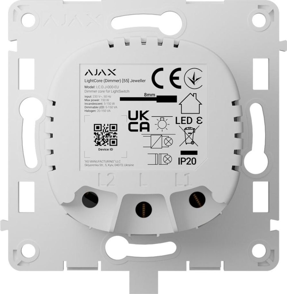 Ajax Intelligenter Dimmer-Schalter Jeweller Weiß - AJ-LIGHTCORE-DIMMER