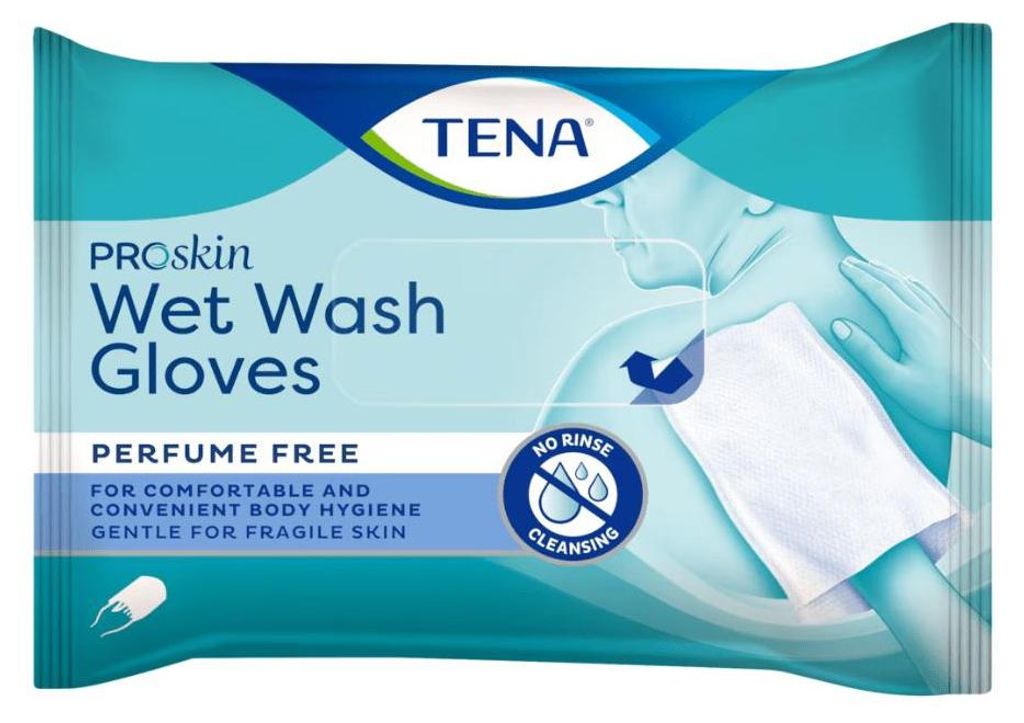 30x TENA ProSkin Wet Wash Gloves, parfümfreie Produktbild 