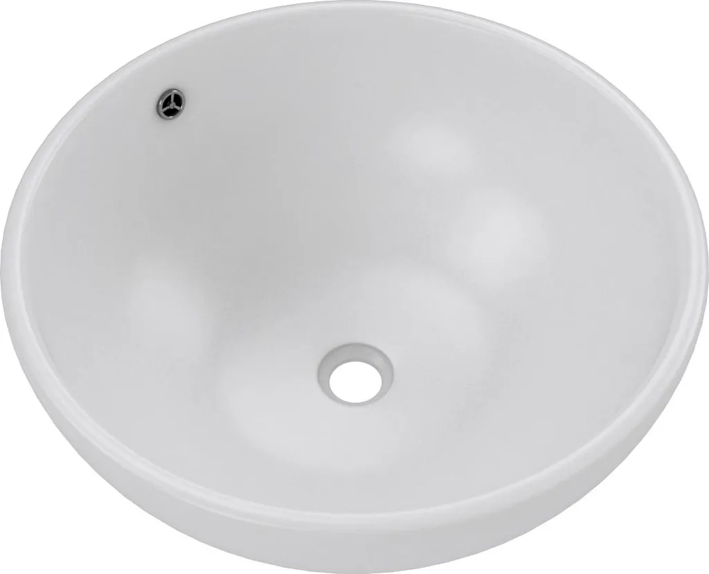 Vasque céramique blanche PARABOLA - 42cm diamètre - Design à poser