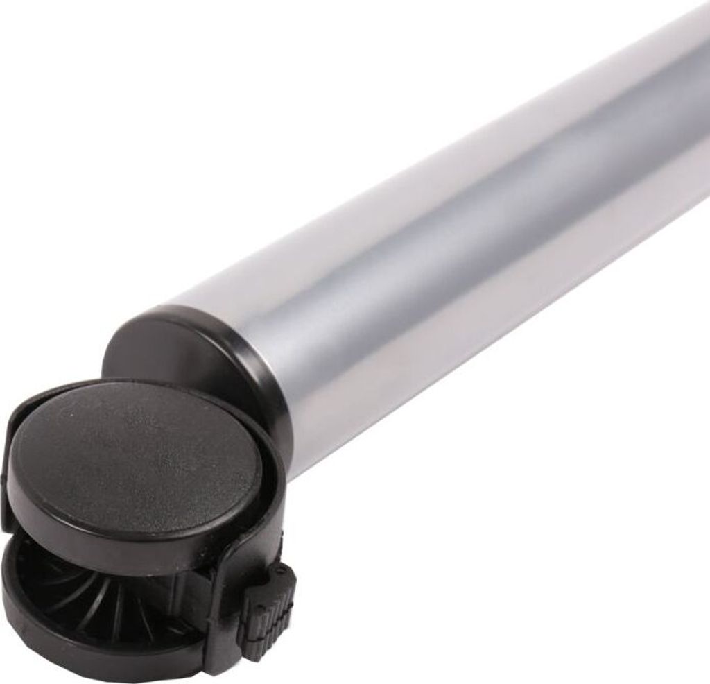 Tischbein Möbelbein Tischfuss Möbelfuss auf Rolle mit Bremse 710mm ø 50mm Silbergrau - RAL9006