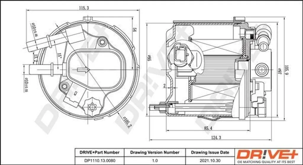 Filtre à gasoil pour Volvo V50 S40 et Ford Fusion - Qualité OE 1386037