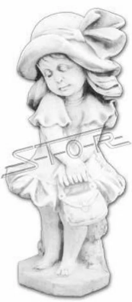 Statue de Fille 90cm en Pierre Reconstituée - Décoration Jardin 246